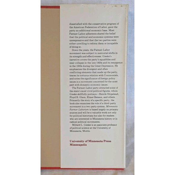 1979 Minnesota Farmer Laborism The 3rd Party Alternative Hardcover Gieske Vtg DJ - Picture 12 of 16